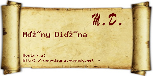 Mány Diána névjegykártya