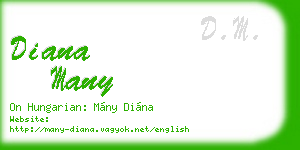 diana many business card
