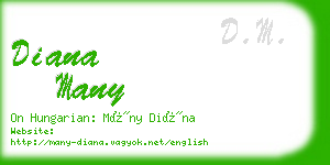 diana many business card